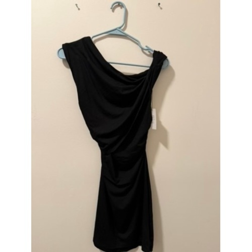 Superdown Black One Shoulder Ruched Mini Dress Size s